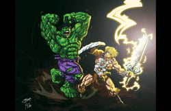 Hulk Vs. He-man Print - 11x17