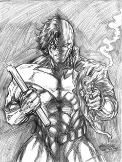 Nightwing V Redhood - Original Pencils